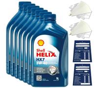7 Litro Originale Shell Helix HX7 5W40 Olio MB229.3 Api Sp Acea A3/B4 Fiat Set