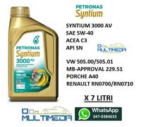7 LT LUBRIFICANTE PETRONAS SYNTIUM 3000 AV 5W-40 ACEA C3 RENAULT RN0700 RN0710
