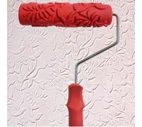 7 "Manicotto Pennello A Rullo Per Pittura Murale Motivo Fiori In Rilievo Con