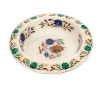 7 " Marmo a Secco Frutta Ciotola Pietre Semi Preziose Inserto Intarsio Fiori