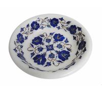 7 " Marmo Bianco Frutta Ciotola Floreale Inserto Lavoro Arte Arredo Casa E