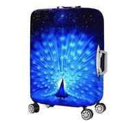 7-Mi BluePeacock - Cover per valigia, design con stampa 3D, da viaggio, pavone blu, M (Passend für 22 "-24" Trolley)