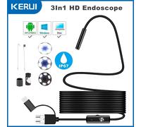 7 MILLIMETRI Android Endoscopio Macchina Fotografica 3 IN1 Micro USB Tipo C Periscopio Mini Macchina Fotografica Impermeabile LED di Ispezione Auto Per HUAWEI XIAOMI PC