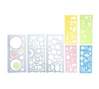 7 modelli righelli in plastica misurazione multifunzione modelli disegni geometrici set strumenti righello misurazione multifunzione