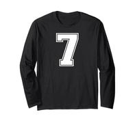 7 Numero Sette Team Sports Graphic Varsity Matching Maglia a Manica