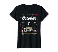 7 Ottobre Regina Nata Il 7 Ottobre Compleanno Ragazza Donne Maglietta
