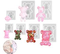 7 Pack 3D Bear Paw Epoxy Resin Silicone Molds,Animal Silicone Molds for Casting Candy Fondant Cake Craft DIY Decoration