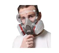 7 Pack Protective Face Mask, Spray Paint Mask, Reusable with Dust Filter, Respirator Mask with Filter for Spraying, Painting, Working, Chemicals, DIY,