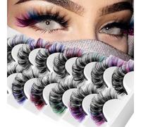 7 Paia Ciglia Finte volume 3D Occhio Di Gatto Ciglia Fluffy Russian Strip Lashes Cat Eye Fake Lashes Fatte A Mano False Eyelashes,Ciglia superiori spesse e naturali con ricciolo a D ciglia finte
