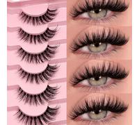 7 paia di ciglia finte di lusso Asiteo - Spesse e lunghe, ciglia 3D, riutilizzabili, morbide e leggere, strisce di ciglia simili alla visone per un trucco degli occhi accattivante Fibra chimica