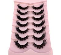 7 Paia di Ciglia Finte Russe DD Curl, Dense Arricciate e Soffici, Ciglia Finte di Visone Drammatiche e Disordinate, Creano l'Effetto Trucco Occhio di Gatto, Ciglia Finte Delicate 8D Dense, Migliorano 
