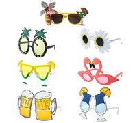 7 Paia Occhiali da Festa,Novità Occhiali Hawaiani da Sole,Divertenti Party Accessori per compleanni Bomboniere Beach Pool Outdoor Summer Activity