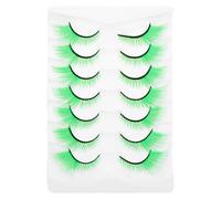 7 Pairs Lunghe Ciglia Verdi Disgusto Halloween Accessori Per Costumi