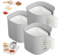 7 Pcs Dipping Sauce Plate & Holder Set, Dipping Sauce Plate and Holder Set, Multi-Layer Storage Mini Home Kitchen Seasoning Dish, for Parties, Picnics, Best Gifts (3set)