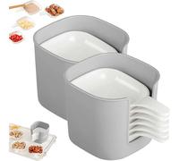 7 Pcs Dipping Sauce Plate & Holder Set, Dipping Sauce Plate and Holder Set, Multi-Layer Storage Mini Home Kitchen Seasoning Dish, for Parties, Picnics, Best Gifts (2set)
