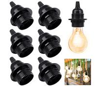 7 Pcs E27 Portalampada Vintage E27 Portalampada Retro Es E27 Portalampada Portalampada Nominale 4A 250V E27 Portalampada Portalampada Fai Da Te Presa Adatta Per Lampadine Edison Nero