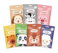 7 PCS Maschera Viso Bambina Set Maschere Viso Maschere Bambini Set di Maschere con Motivo Animale Adatto a Tutti I Tipi di Pelle PUò Essere Usato Come Regalo