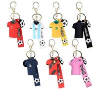 7 PCS Portachiavi In Silicone Jersey Di Calcio,Portachiavi in Jersey,Portachiavi da Calcio,Jersey Portachiavi 3D Cartone Animato in Silicone,Calcio Portachiavi in Metallo,per Appassionati di Calcio