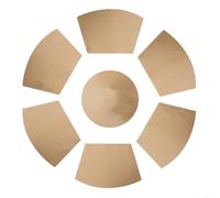 7 Pcs PVC Wedge Placemats Set Non-Slip Round Table(Gold) | 6 wedge mats plus 1 round center, per perfect fit for round dining tables, non-slip PVC backing
