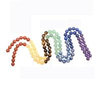7 Perle di Chakra Ametista Occhio di Tigre Giada Pietra Naturale Perle Rotonde Sfuse per la Creazione di Gioielli Fai da Te Yoga Guarigione Reiki Braccialetto 15''-8mm 46pz