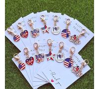 7 pezzi/14 pezzi Portachiavi a tema patriottico americano - Biglietto di ringraziamento - Adatto per zaini e ciondoli accessori, Portachiavi a tema patriottico - Il regalo perfetto per i patrioti, Reg