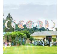 7 Pezzi Acchiappasole Iridescente Arcobaleno Adesivo Statico - Adesivi Colorati Riflettenti la Luce Luna per Finestre Vetri Casa, Decorazione Notturna e Regalo per Appassionati Decorazioni Celesti