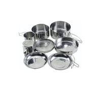 7 Pezzi Acciaio Inox Weekender Set Cucinare Con Frittura Pan Piatti Tazze per