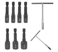 7 Pezzi Adattatore per Rubinetto con Gambo Esagonale, Attacco Esagonale da 1/4 Inserti per Avvitatore, M4-M14 Bussole per Avvitatore, Inserti Avvitatore per Cacciavite Pneumatico, Set Avvitator