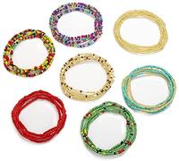 7 pezzi Boho Shell Conch Layered Beaded Belly Body Chain Colorful Bead Chain Boho Costume Waist Jewelry Set adatto per donne e ragazze, professionale e alla moda