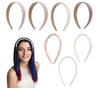 7 Pezzi Cerchietto per Chioma Donna e Ragazza, Largo Rosa | Elastico, Stile Moda e Delicato, Adatto a Matrimonio ed Esercizio, per Mantenere Ordinati i Chioma Ribelli