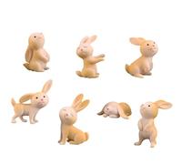 7 Pezzi Coniglietti Pasquali Mini Coniglietto Pasquale Coniglietto Pasquale in Poliresina Miniature Coniglietto Figurine Pasqua Decorazione Mini Statuetta da Giardino in Miniatura