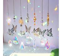 7 Pezzi Crystal Suncatcher,Appeso Arcobaleno Prisma Finestra,Appendere Vetro Acchiappa Sole,Pendenti Prismi Cristallo,Acchiappasole Cristallo,Pendenti Suncatcher Decorazione per Casa Giardino Nozze