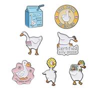 7 Pezzi Di Cartone Del Latte, Spilla D'Oca, Cartone Animato, Spilla D'Oca, Regalo, Cartone Animato, Distintivo, Cartone Animato, Distintivo Da Bavero