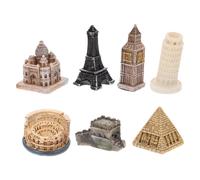 7 pezzi di edifici antichi in miniatura per accessori per acquari, monumenti