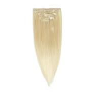 7 pezzi di extension con clip, veri capelli umani, extension con clip invisibili e morbide di Remy biondo decolorato for donna(24inch 120g)