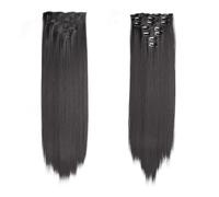 7 pezzi di extension for capelli con clip 140 g Posticci sintetici lisci for donna for le donne Hair Extensions(Dark brown)
