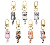 7 Pezzi di Portachiavi a Forma di Gatto, Ciondoli per Borse, Piccole e Graziose Decorazioni a Forma di Gatto, Possono Essere Utilizzati Come Regali di Compleanno o Regali di Natale per Le Donne