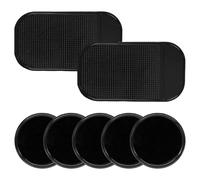 7 pezzi di tappetini antiscivolo per auto, tappetini per cellulare quadrati e rotondi, adesivi per riporre l'auto, tappetini per cellulare per console centrale, forniture per interni auto