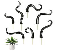 7 pezzi di tentacoli di polpo,decorazione di polpo nero,lampada di polpo,forniture di decorazioni di polpo per la casa strana, decorazione luminosa di notte, decorazione di polpo per piante in vaso