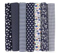 7 pezzi di tessuto di cotone per materiali fai-da-te per patchwork, confezione di ritagli di tessuto, adatta per patchwork fai-da-te, trapuntatura, cuscini patchwork e altro ancora 50*50,25*25Cotone