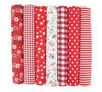 7 pezzi di tessuto di cotone per materiali fai-da-te per patchwork, confezione di ritagli di tessuto, adatta per patchwork fai-da-te, trapuntatura, cuscini patchwork e altro ancora 50*50,25*25Cotone