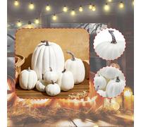 7 Pezzi Di Zucche Artificiali Finte, Dimensioni Assortite Per Halloween, Feste