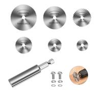 7 pezzi dischi da taglio per trapano, lame circolari HSS da 60 mm con asta esago