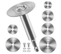 7 Pezzi Dischi da Taglio per Trapano, Mini Lame da Sega HSS Seghe Circolari Lame con (100mm) Gambo Esagonale da 1/4" per Tagliare Legno Plastica Metallo