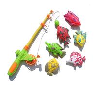 7 pezzi divertenti e carini giocattoli da pesca da bagno giocattoli da pesca magnetici set da gioco per bambini tavolo da acqua vasca da bagno per bambini festa in piscina con asta rete, pesce g