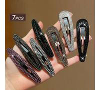 7 pezzi Eleganti e di lusso fermagli per capelli da donna con strass a forma di goccia d'acqua cava, adatti per feste, consigliati come accessori per capelli da regalo per le donne, mollette per capel