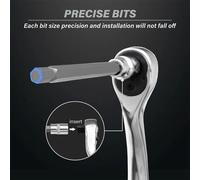 7 Pezzi extra Lungo Bussola Punta Esagonale Set H3-H10 Argento 1cm Drive 110mm