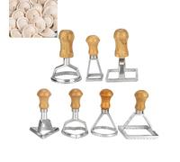 7 pezzi fai da te gnocco, alluminio ravioli taglierina stampo biscotto con manico in legno accessori da cucina per pasta ripiena, ravioli e pasticceria