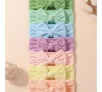 7 pezzi Fasce per capelli per neonati maschi e femmine, morbide e delicate sulla pelle, set di accessori per capelli con fiocco da principessa per bambini, adatte per uso quotidiano in tutte le stagio