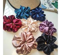 7 Pezzi FZHGVML Scrunchies per Capelli Seta, Grande Elastici Capelli Donna di Seta, Morbido Elastico Capelli Seta, Scrunchies Seta per Capelli Lisci e Ricci, Donna e Ragazze